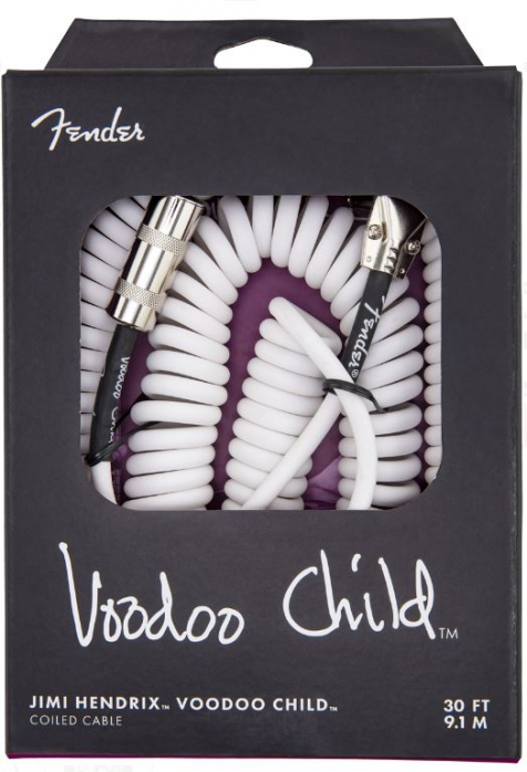 Fender Jimi Hendrix Voodoo Child Cable White guitar cable, 9.1m