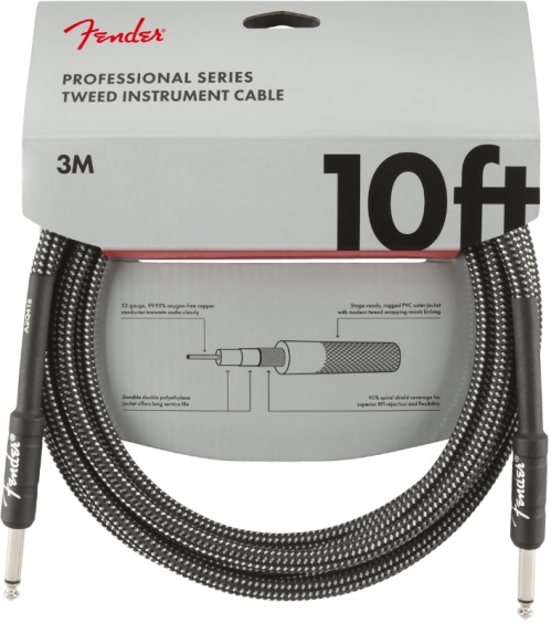 Fender Professional Series Instrument Cable 10′, grey