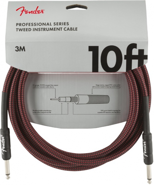 Fender Professional Series Instrument Cable 10′, red