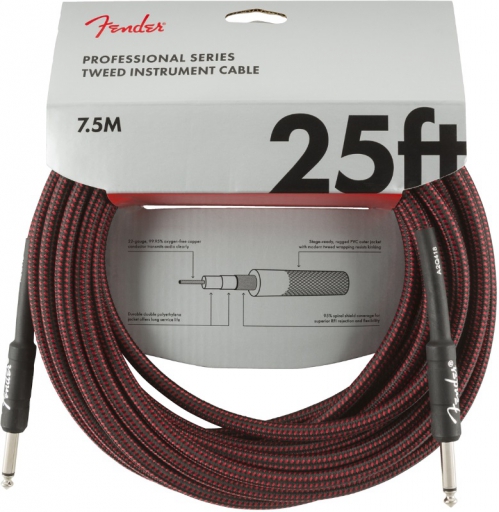 Fender Professional Series Instrument Cable 25′, red