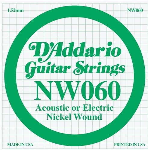 D′Addario NW060 Nickel Wound Electric Guitar String
