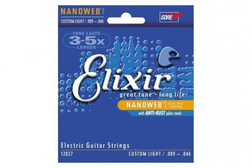 Elixir Nanoweb Coating Custom Lightt electric guitar strings 9-46