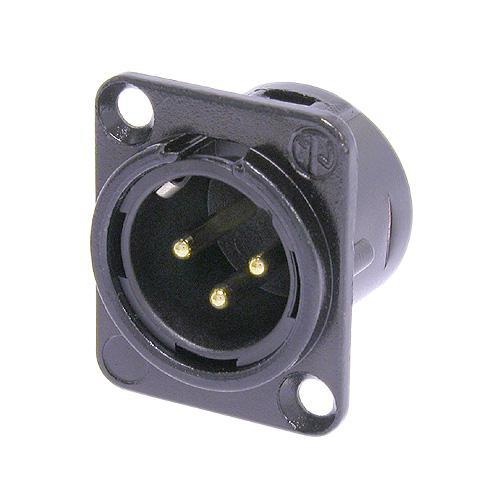 Neutrik NC3MD-L-1-B  male XLR panel socket, gold contacts