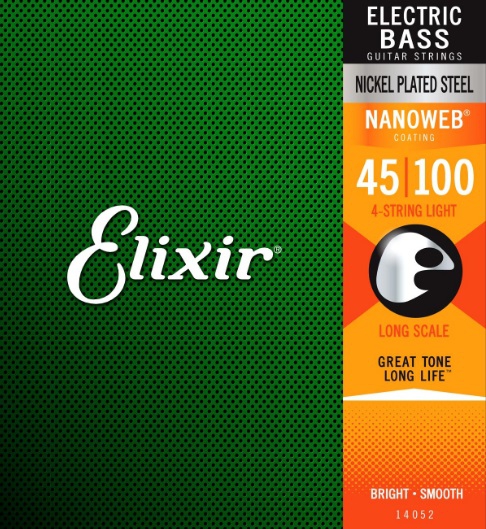 Elixir Nickel Plated Steel 4-String Light/Long Scale bass guitar strings 45-100