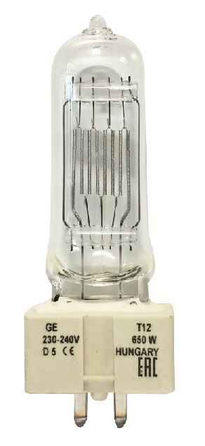 GE T12 GX9.5 halogen bulb 230V/650W