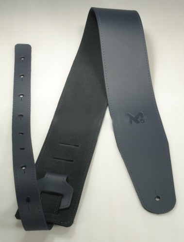 Akmuz PES-8 leather guitar strap, blue