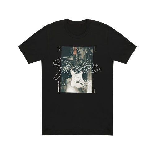 Fender Stratocaster Mens T-Shirt, Black, L
