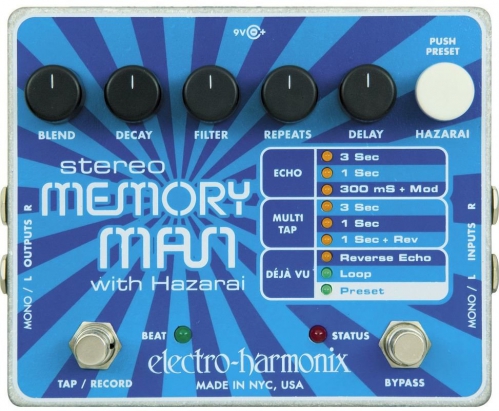 Electro Harmonix Stereo Memory Man with Hazarai guitar effect