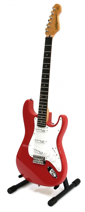 Vintage V6FR electric guitar Firenza Red