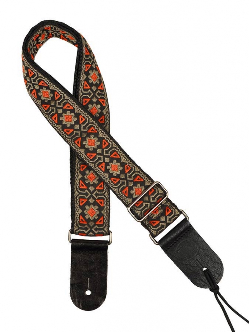 Gaucho GST-185-RD guitar strap, red and gold