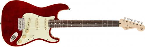 Fender Aerodyne Classic Stratocaster Flame Maple TopRosewood Fingerboard Crimson Red Transparent  electric guitar