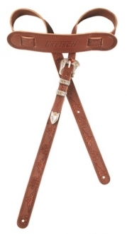 Gretsch Tooled Vintage Leather Guitar Strap, Walnut