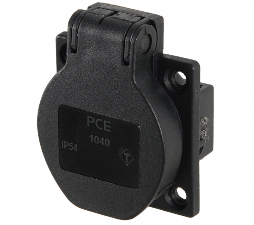 PCE panel socket with ground pin 16A/230V IP44