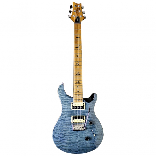 PRS 2018 Limited Edition SE Custom 24 Whale Blue Quilt, Roasted Maple Neck - electric guitar