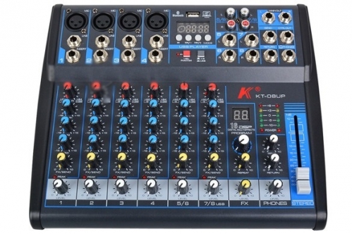 Karsect KT-08UP analog mixer with effect processor, USB interface and MP3/Bluetooth player