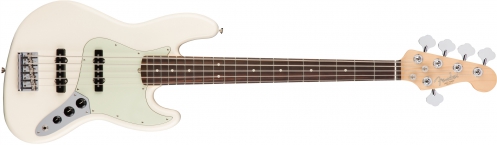 Fender American Pro Jazz Bass V, Rosewood Fingerboard, Olympic White bass guitar