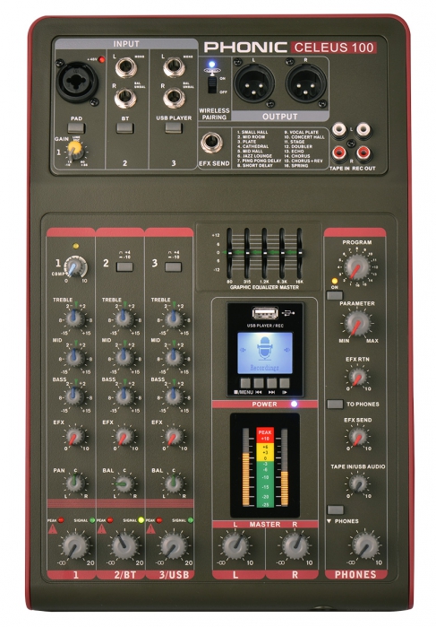 Phonic Celeus 100 5-channel analog mixer 