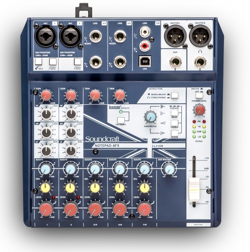 Soundcraft Notepad 8FX Small-format Analog Mixing Console with USB I/O and Lexicon Effects