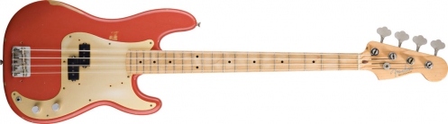 Fender Road Worn ′50s Precision Bass Maple Fingerboard, Fiesta Red bass guitar