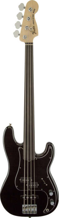 Fender Tony Franklin Fretless Precision Bass  Ebony Fingerboard, Black bass guitar