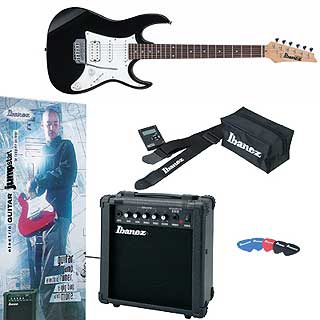 Ibanez GRX-40JU BK electric guitar + amplifier