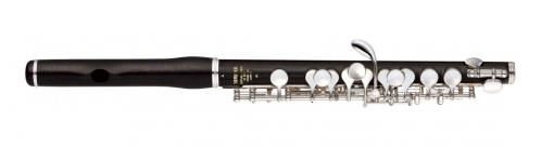 Yamaha YPC 62 R piccolo flute, professional model, silver-plated mechanism, wave headjoint (Grenadilla body)