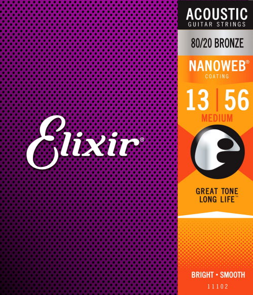 Elixir 11102 NW acoustic guitar strings 13-56