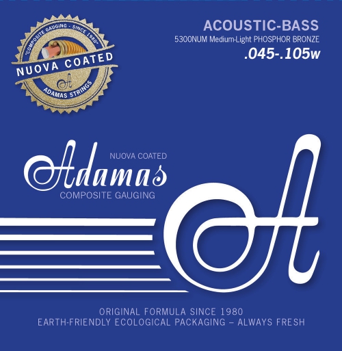 Adamas 5300NU-M (669615) Nuova Coated acoustic bass guitar strings Medium .045-.105