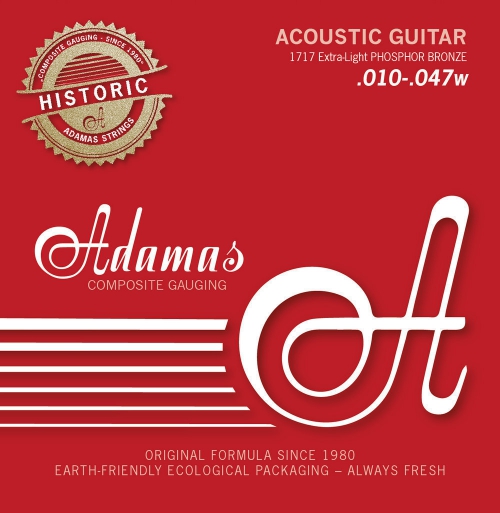 Adamas (664580) Phosphor Bronze Historic Reissue acoustic guitar strings, medium, .013-.056