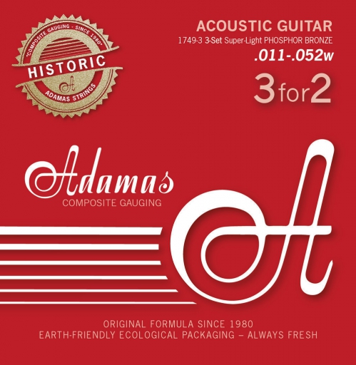 Adamas 1749 Phosphor Bronze Historic Reissue acoustic guitar strings .010-.047