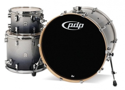 PDP by DW Shell set Concept Maple Silver to Black Sparkle 