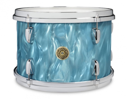 Gretsch Tom Tom Usa Broadkaster Nitron Wrap 15″ X 12″ Aqua Satin Flame