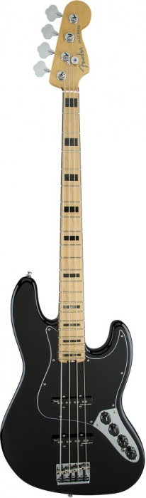 Fender American Elite Jazz Bass Maple Fingerboard, Black bass guitar