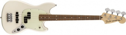 Fender Mustang Bass PJ, Pau Ferro Fingerboard, Olympic White bass guitar