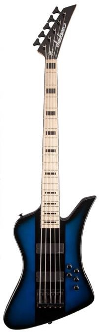 Jackson X Series Signature David Ellefson Kelly Bird V Bass, Maple Fingerboard, Blue Stripe bass guitar