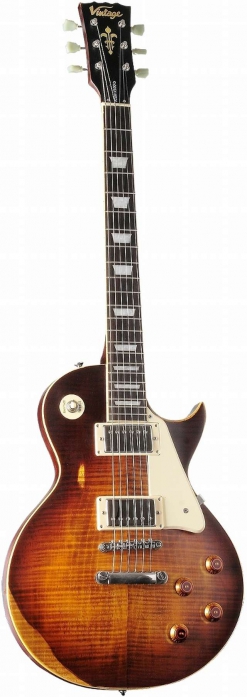 Vintage V100MRTSB electric guitar, Sunburst