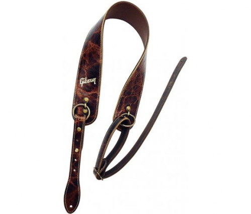 Gibson The Vintage Saddle brown leather guitar strap