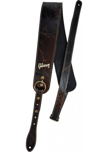Gibson The Vintage Saddle leather guitar strap, black