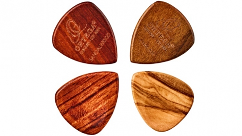 Ortega OGPW-MIX4 wooden guitar picks (olive, padouk, sandel, chacate) set of 4