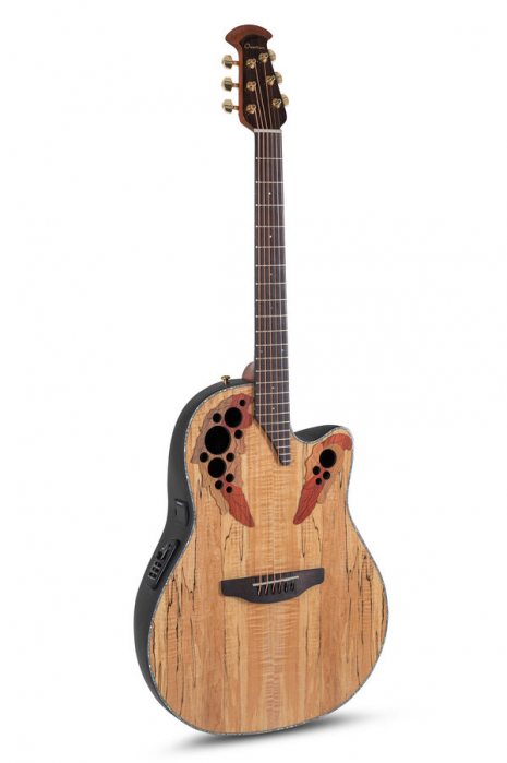 Ovation CE44P-SM Celebrity Elite Plus Mid Cutaway Natural Spalted Maple electric acoustic guitar