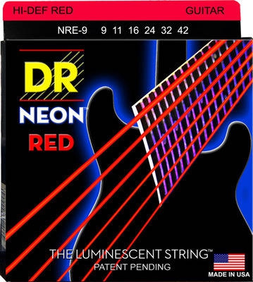 DR NRE-9 NEON Hi-Def Red Set .009-.042 DR NRE-9 NEON Hi-Def Red Set .009-.042