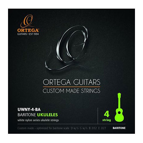 Ortega UWNY 4 BA baritone ukulele strings, white nylon