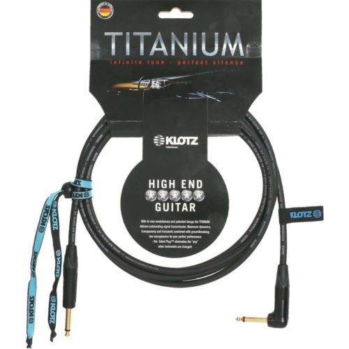 Klotz TI-0450PR TITANIUM supreme guitar cable with angled jack plugs, 4,5m