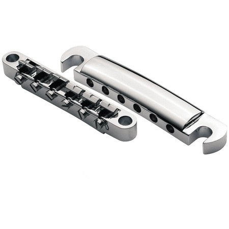 Framus 62011 tune-o-matic guitar bridge with tailpiece, chrome