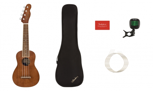 Fender Seaside Soprano Ukulele Pack Walnut Fingerboard Natural ukulele