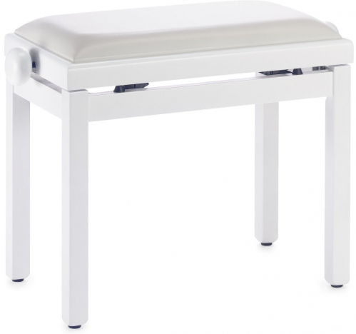 Stagg PB39 Matt white piano bench with white vinyl top, B-STOCK (hemmed corner)