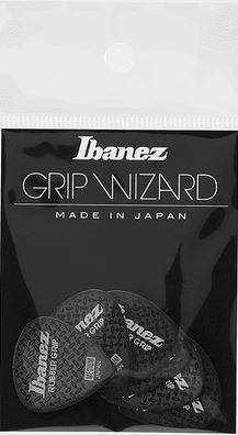 Ibanez PPA16MRG-BK Grip Wizard Series Rubber Grip guitar picks, 6 pcs.
