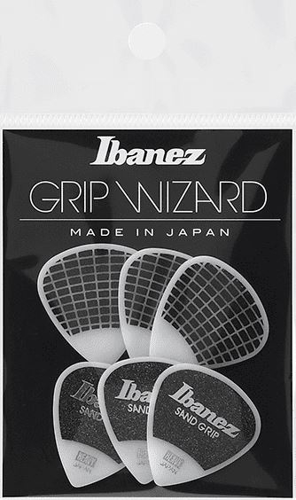 Ibanez PPA16 HSG WH Grip Wizard Series Sand Grip guitar picks, 6 pcs.