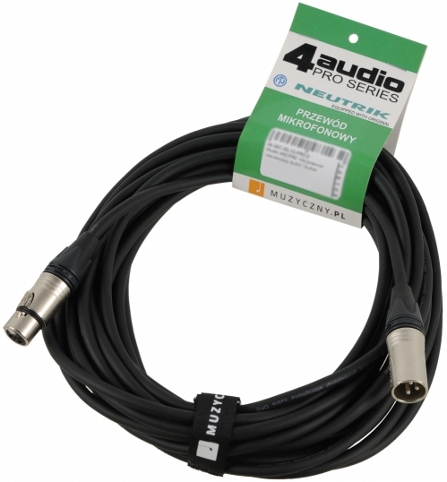 4Audio MIC2022 PRO 15m microphone cable XLR-F XLR-M with band, Neutrik