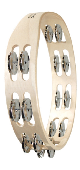 Tycoon TBW-10D Wood Tambourine (steel jingles)  